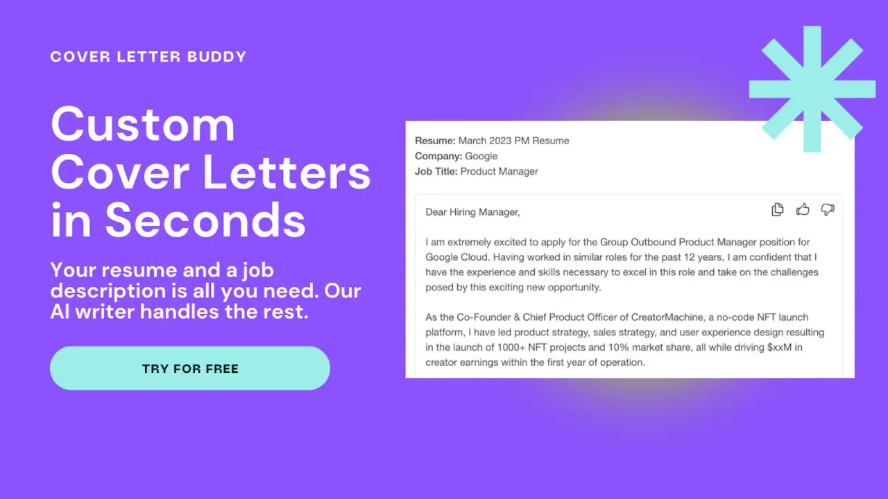 Cover Letter Buddy screenshot