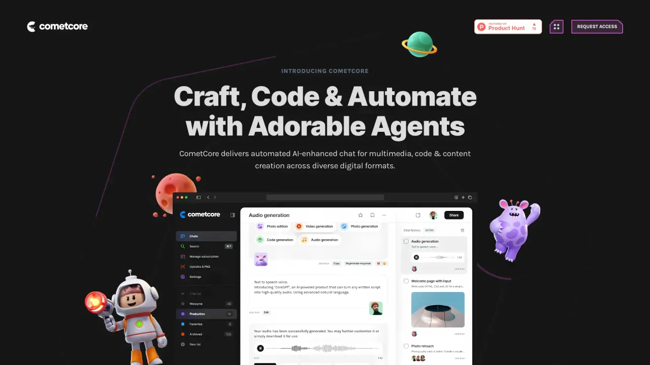 Cometcore AI screenshot