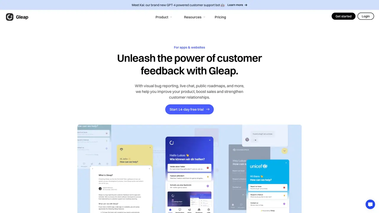 GLEAP screenshot