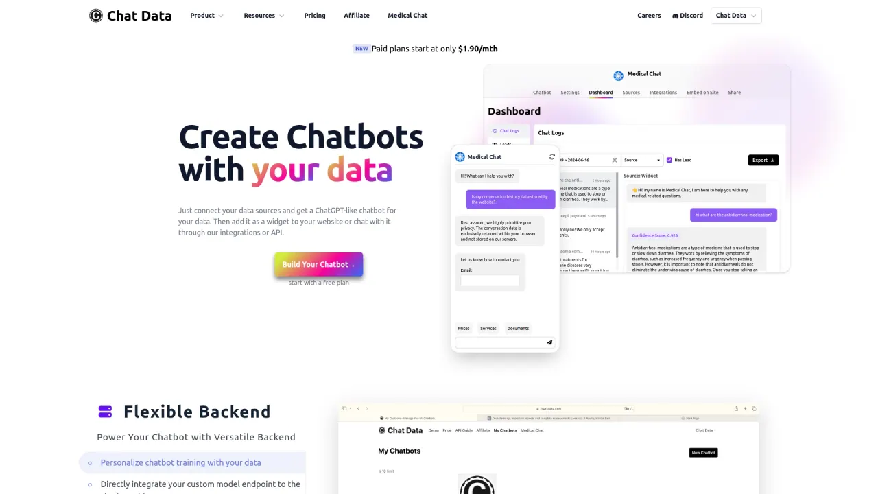 Chat Data screenshot