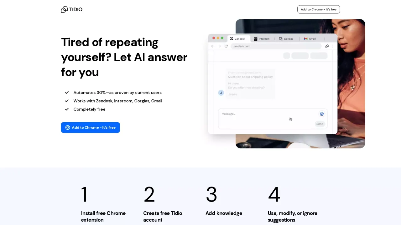 Tidio Copilot screenshot