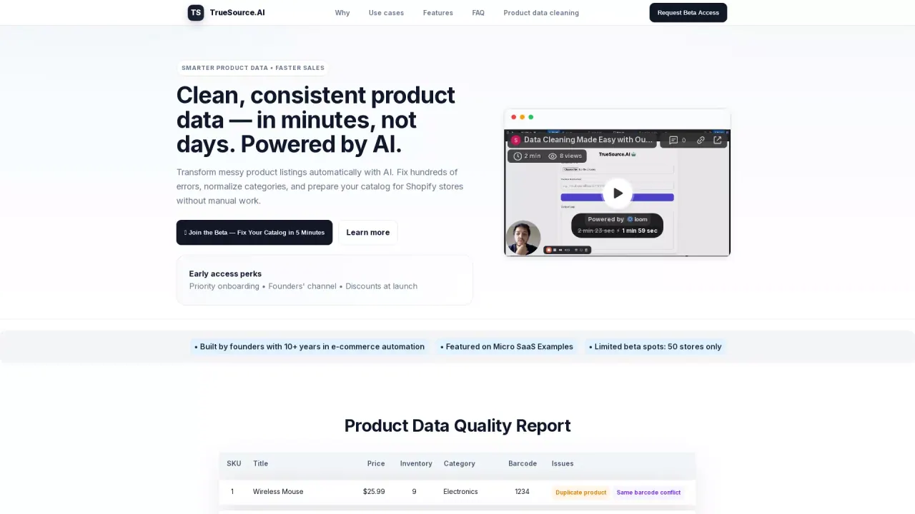 TruesourceAI screenshot