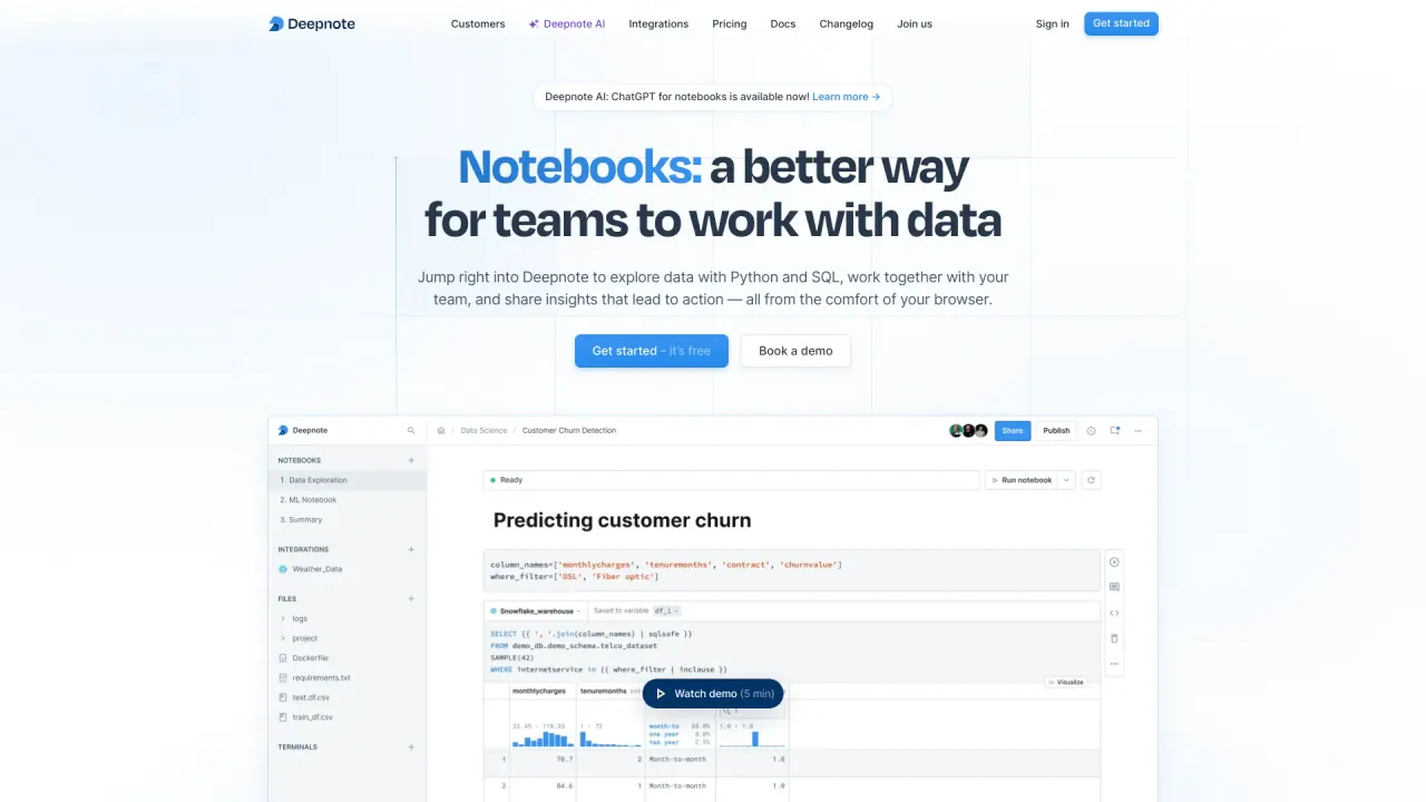 Deepnote screenshot