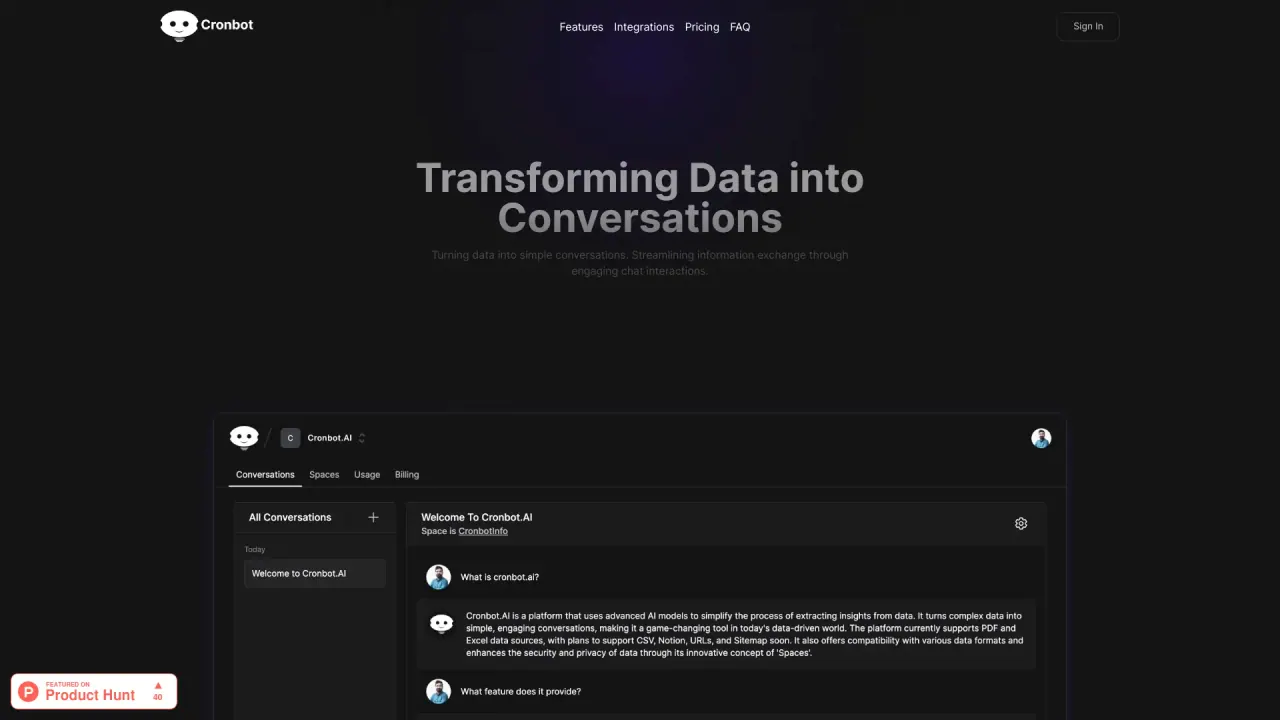 Cronbot AI screenshot