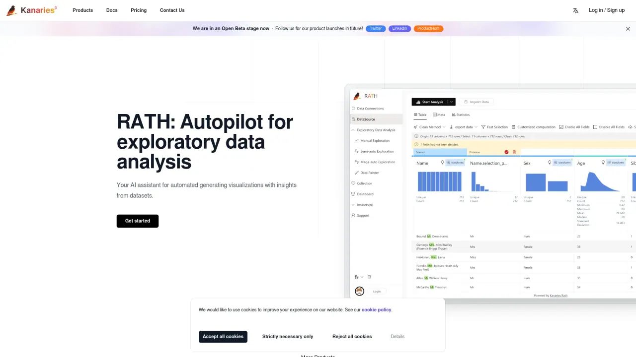 Kanaries screenshot