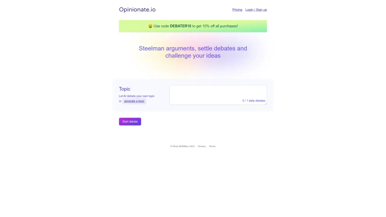 Opinionate screenshot