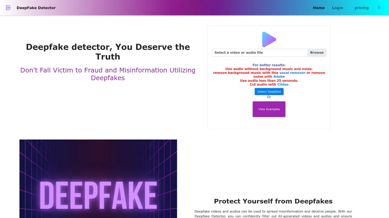 Deepfake Detector screenshot