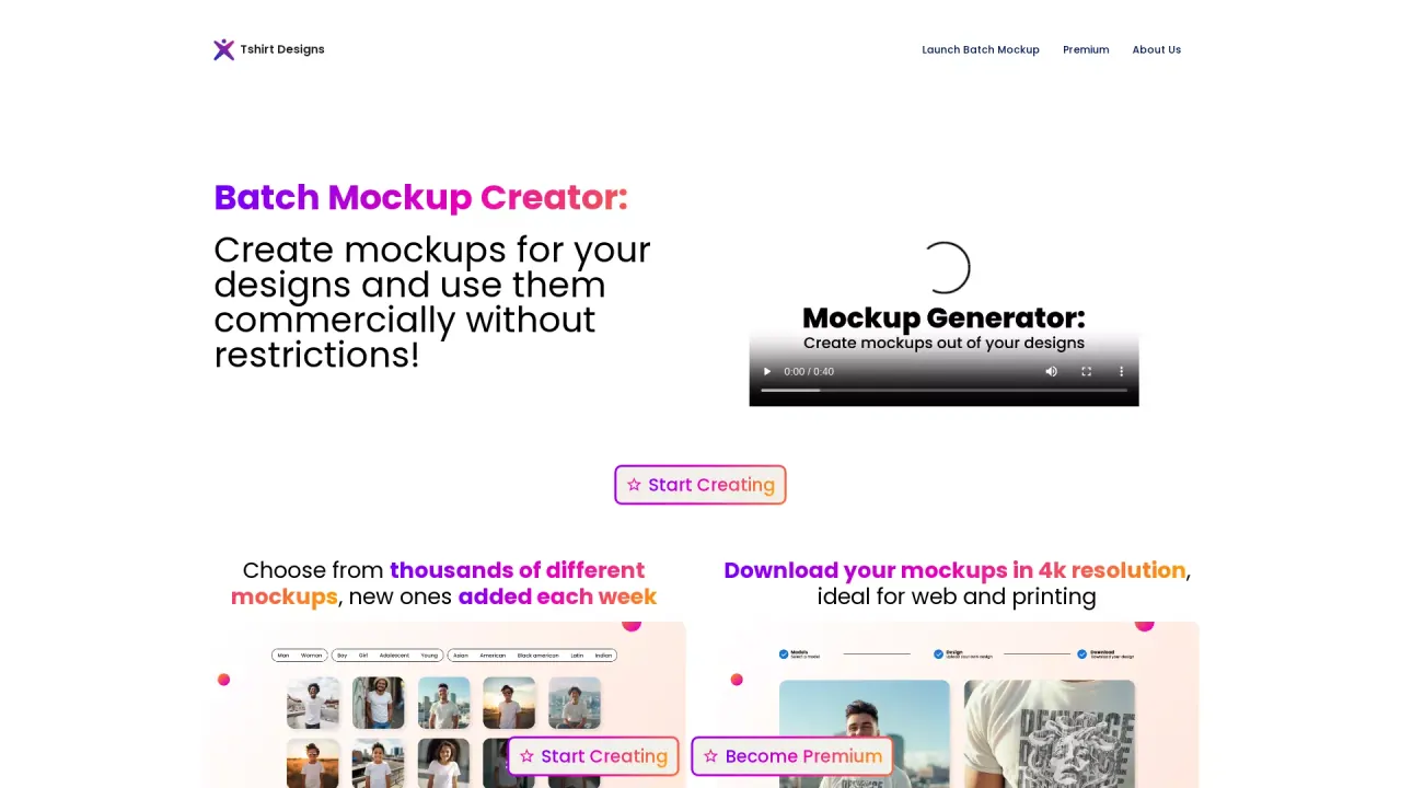 T-shirt Designs Mockup Generator screenshot