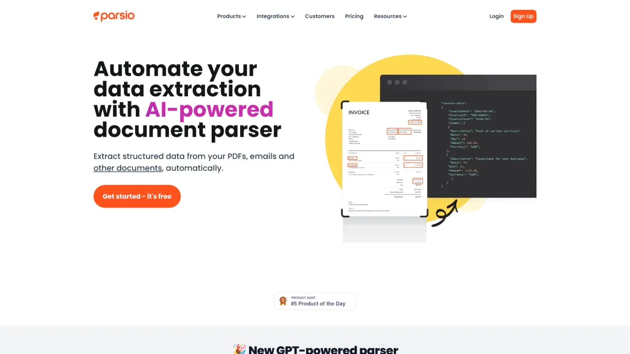 Parsio screenshot
