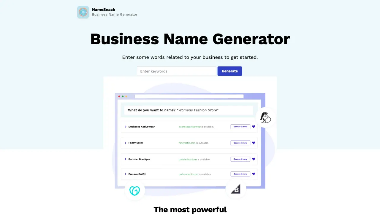 Namesnack screenshot