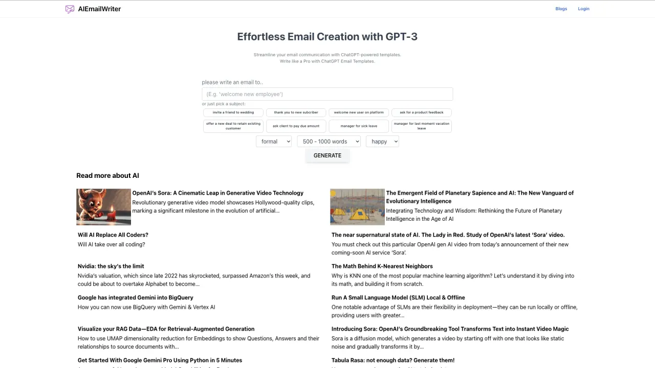 AIEmail Writer screenshot