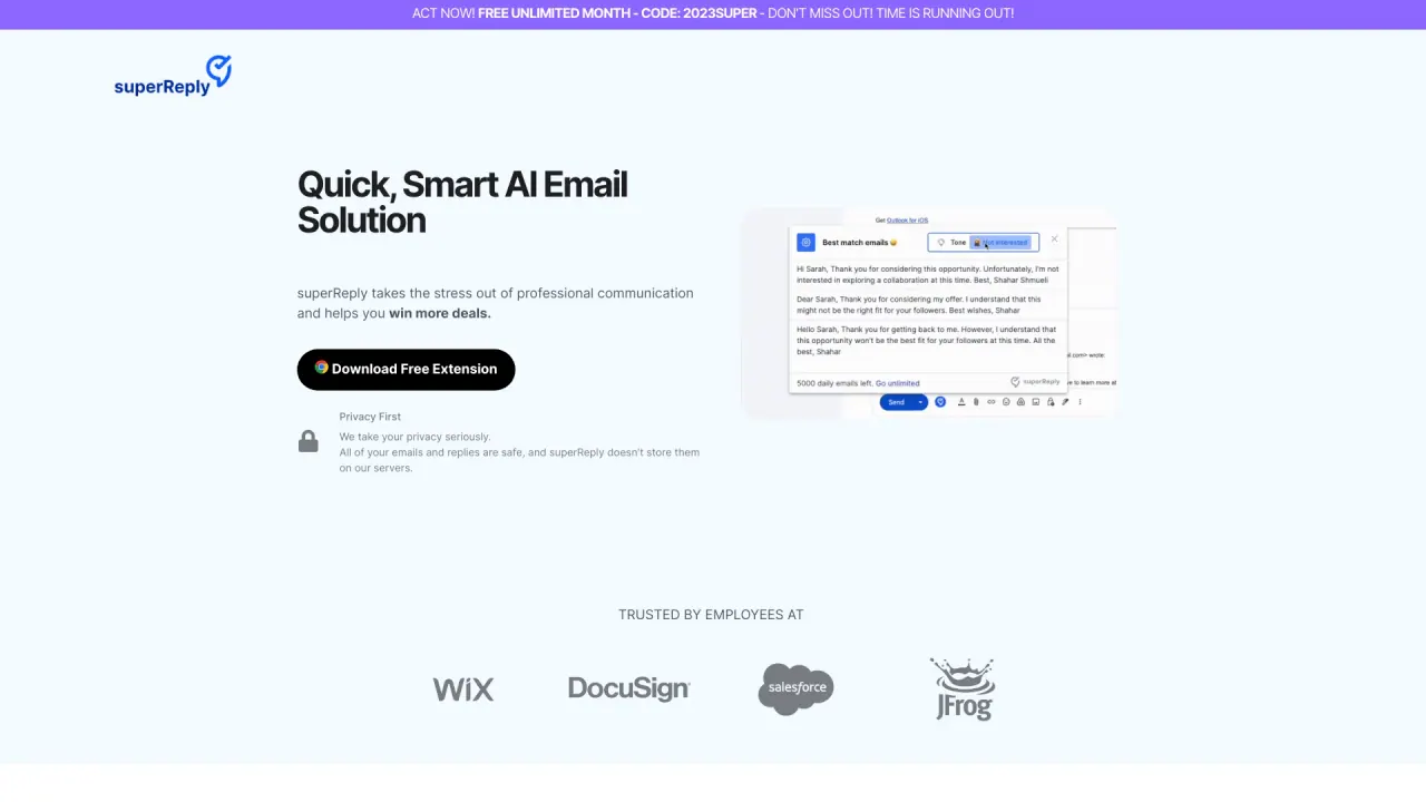 Superreply screenshot