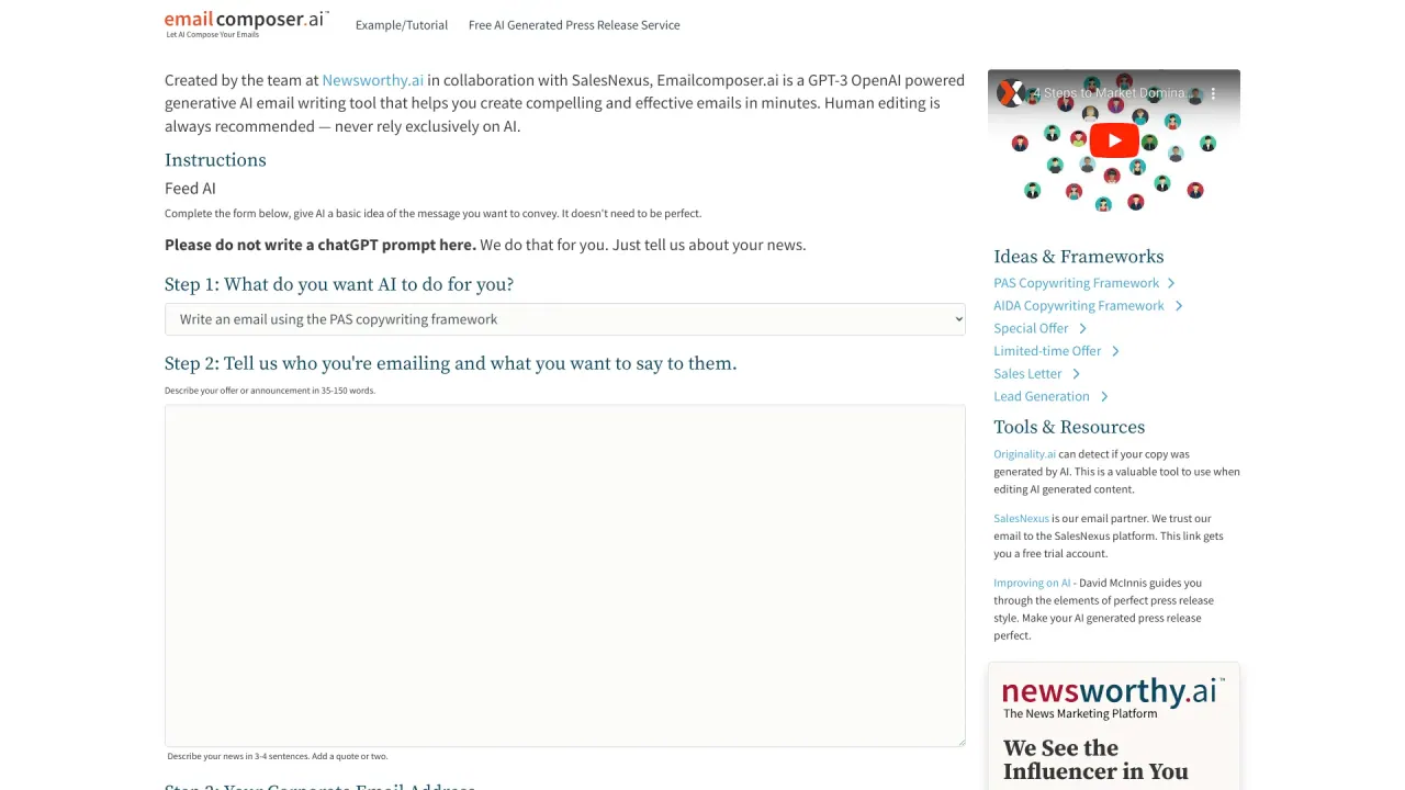 EmailCompserAI screenshot