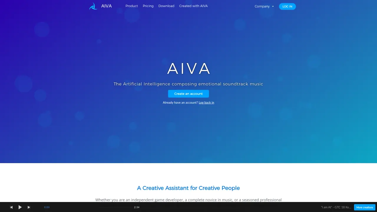 Aiva screenshot