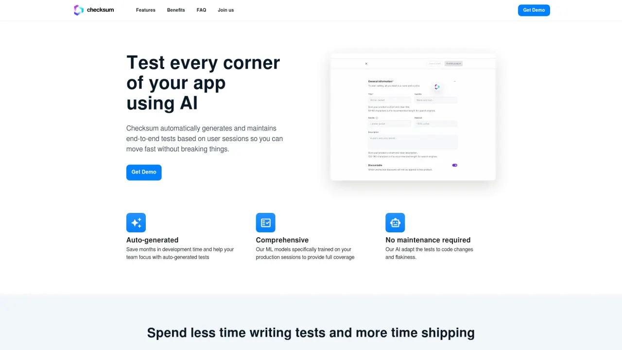 ChecksumAI screenshot
