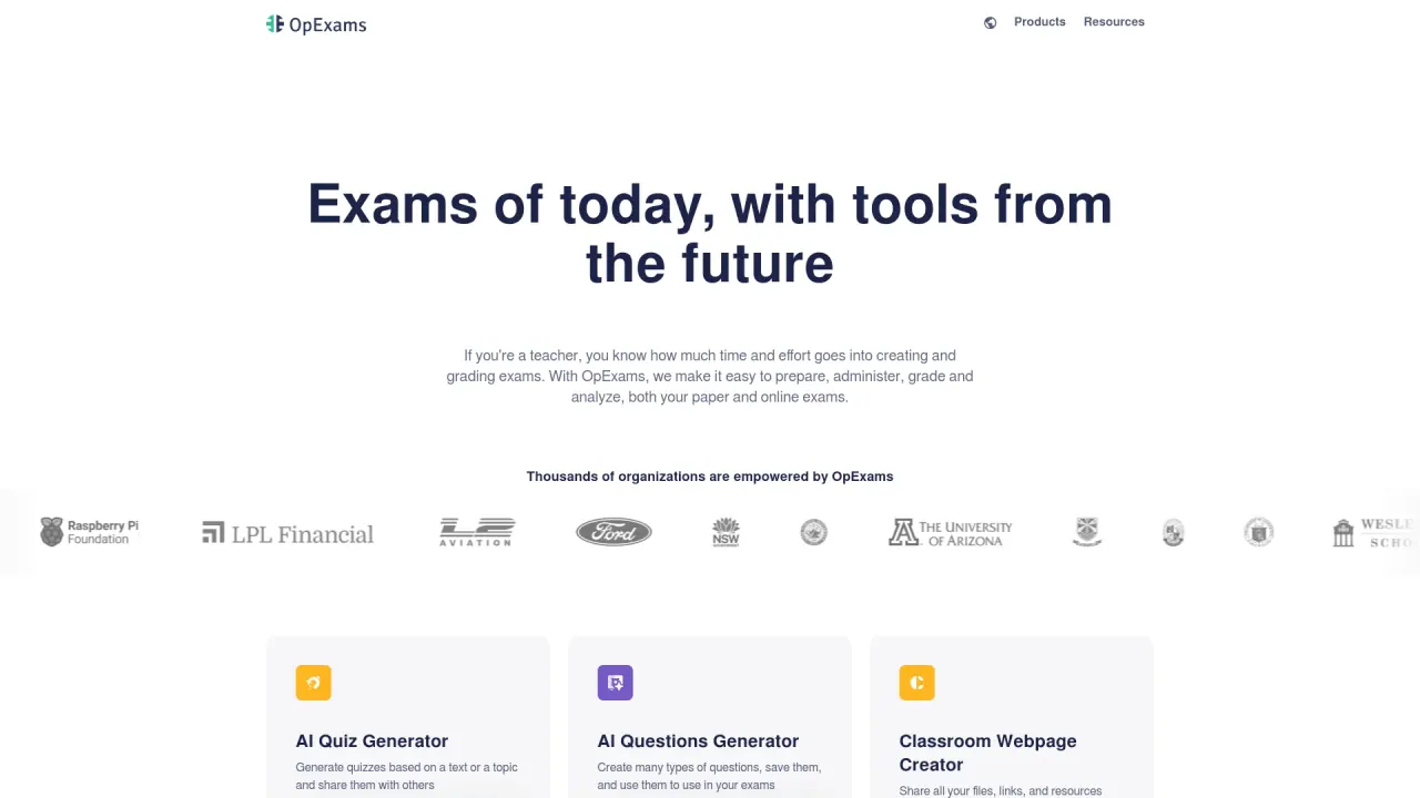 Opexams screenshot