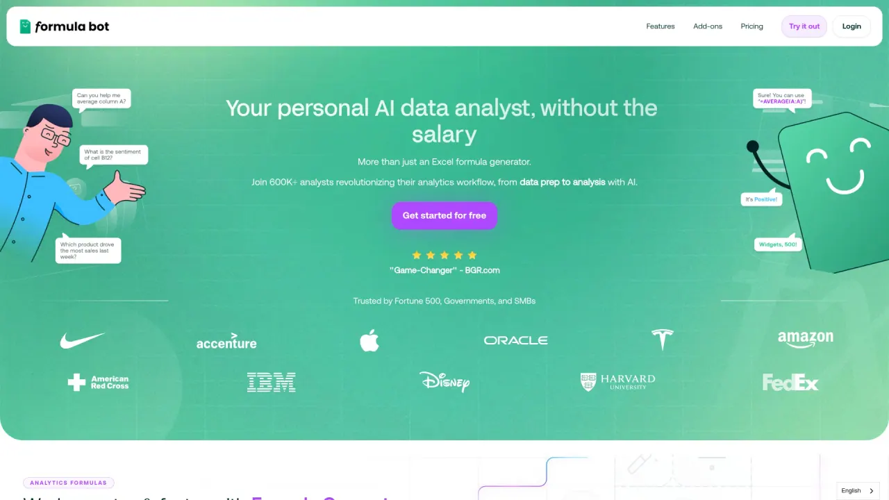 Formula bot screenshot