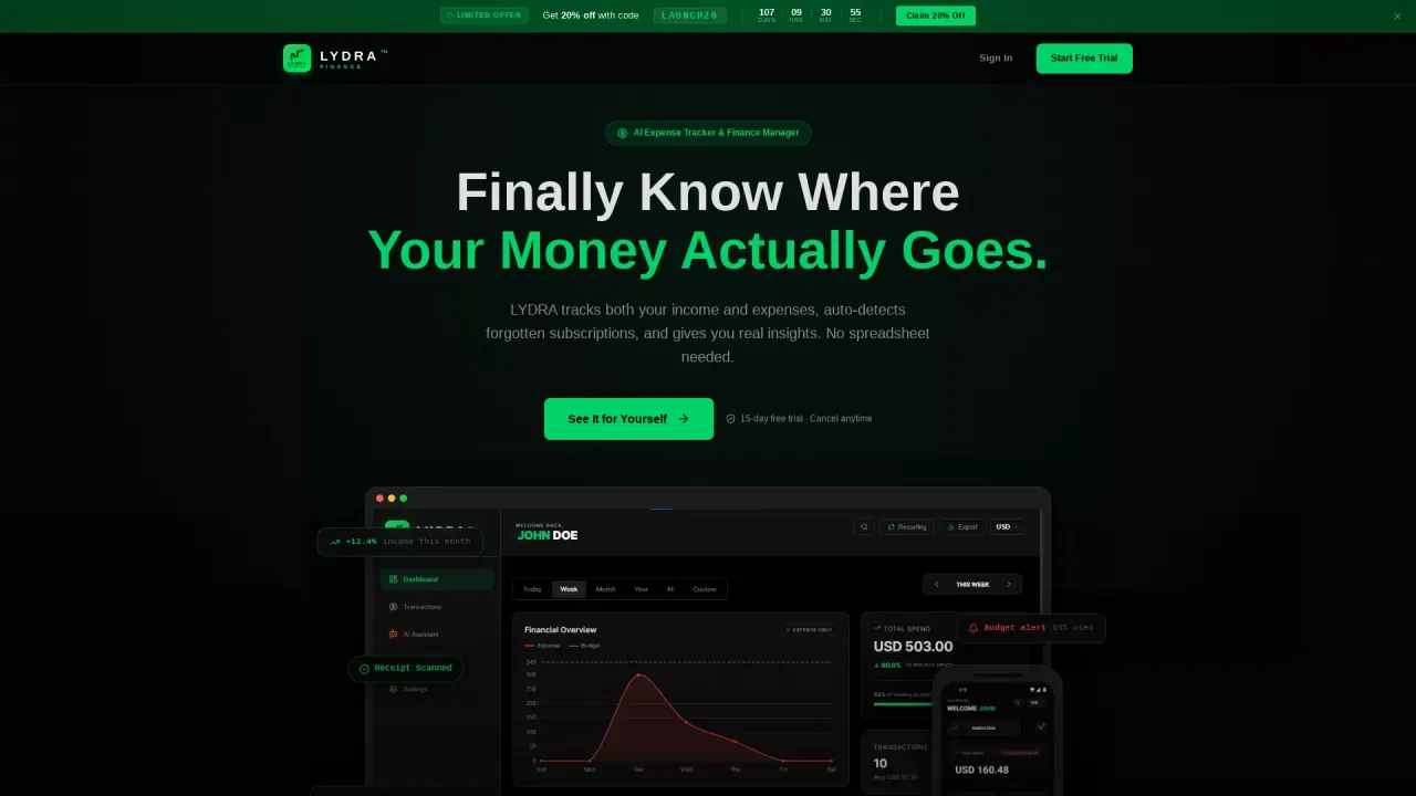 LydraFinance screenshot
