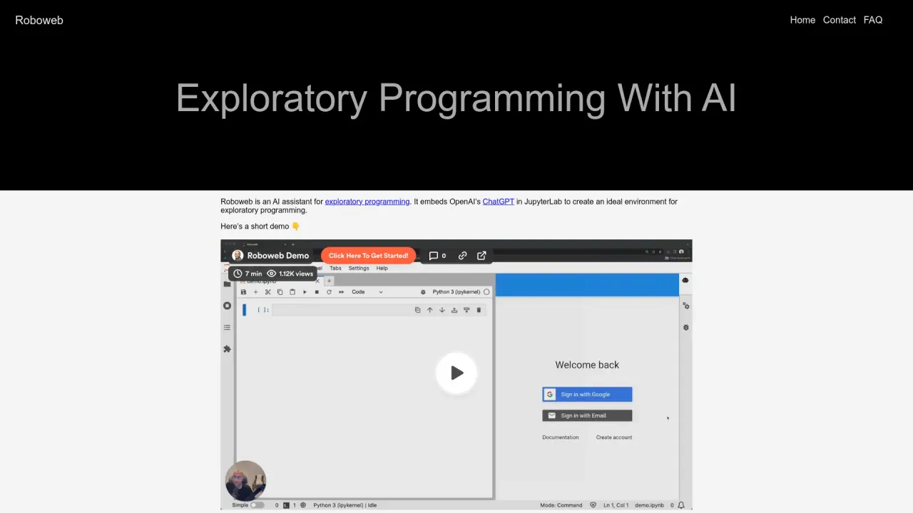 Roboweb screenshot