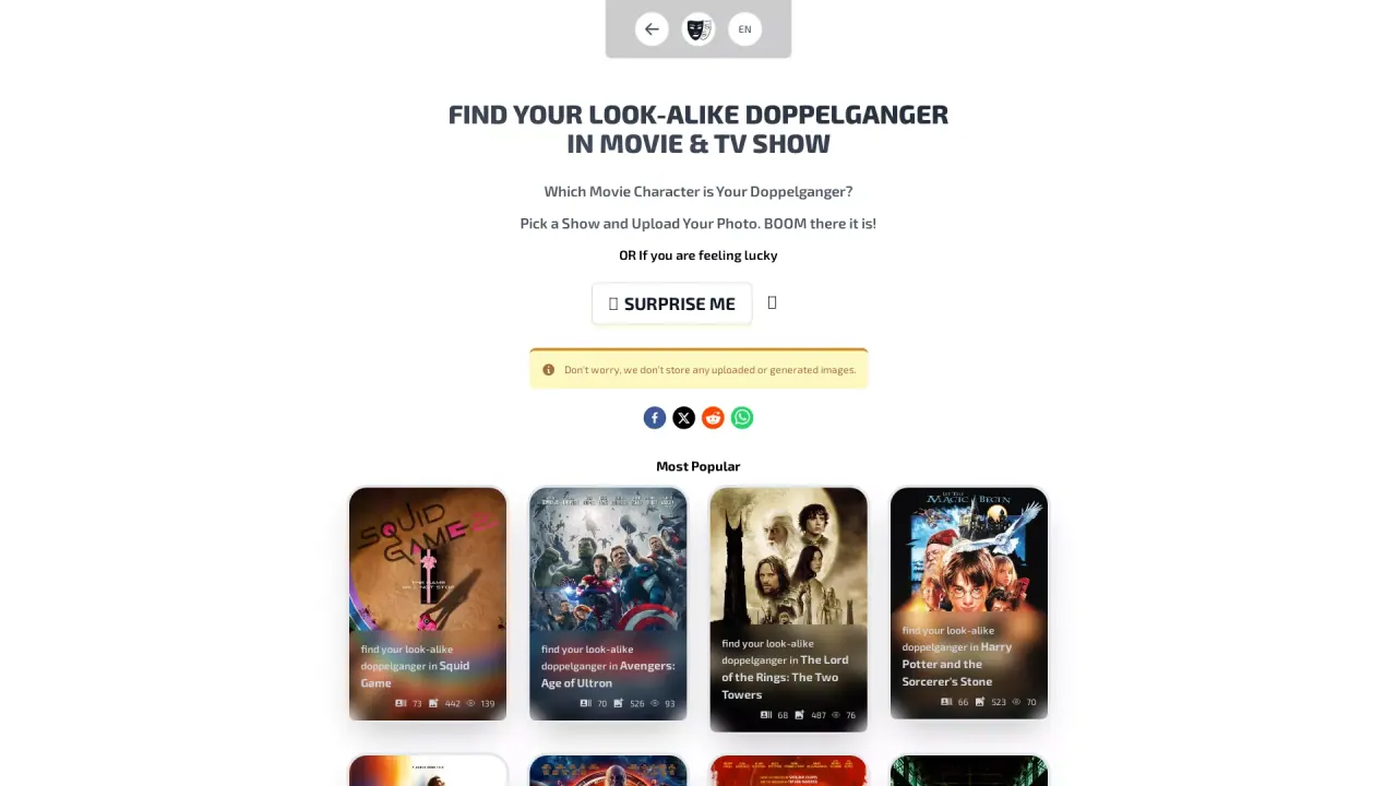WhatCharacterLookLike screenshot
