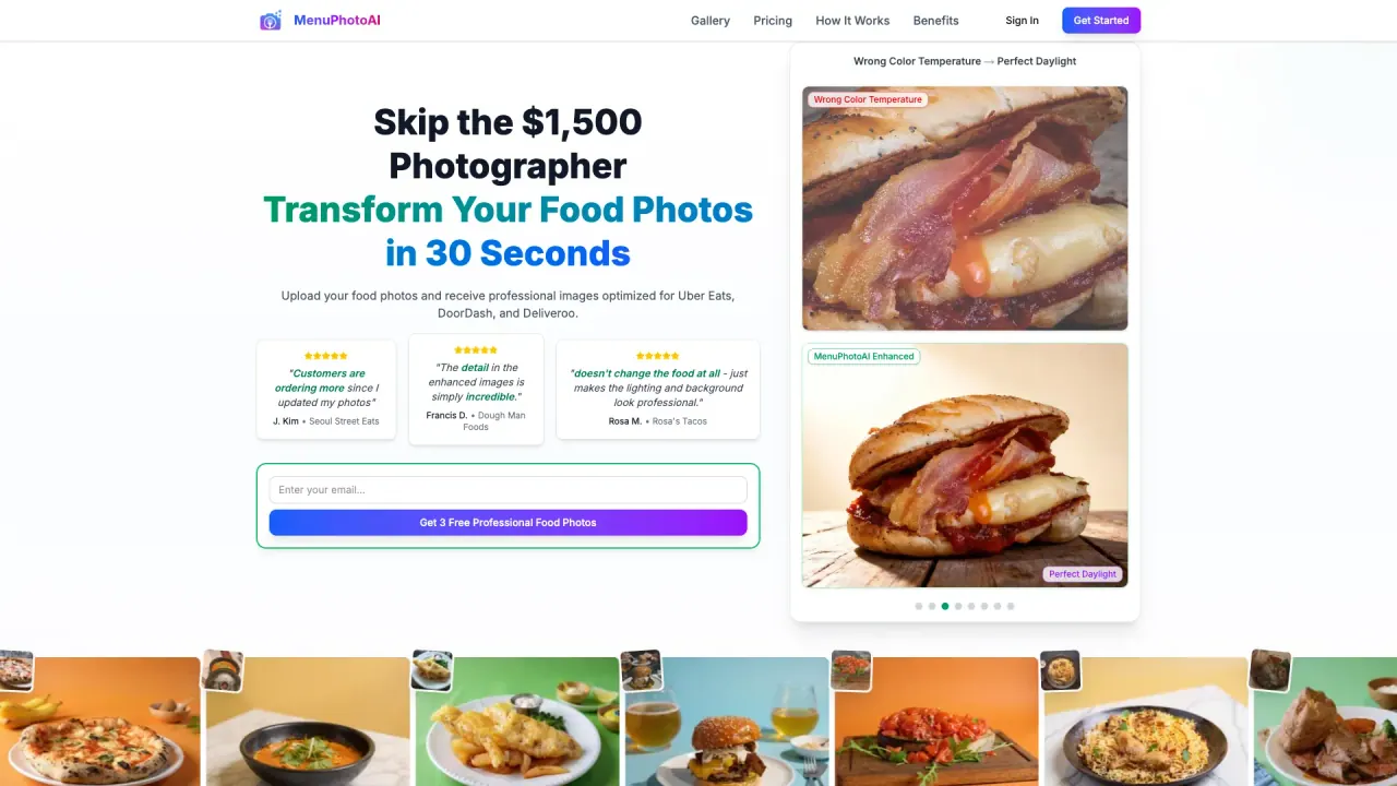 MenuPhotoAI screenshot