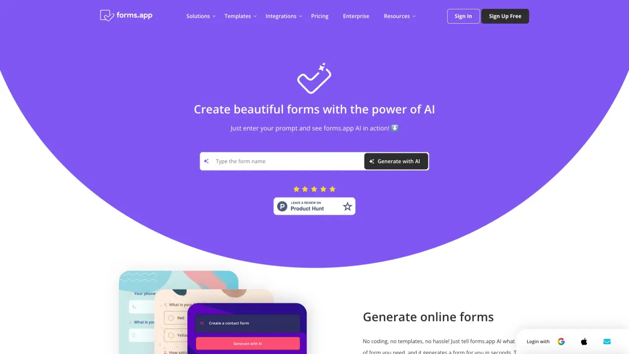 FormsApp screenshot