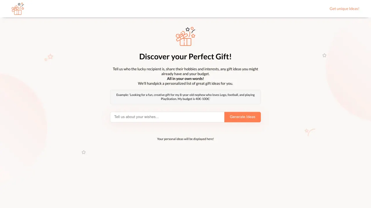 Your Giftwhisperer screenshot