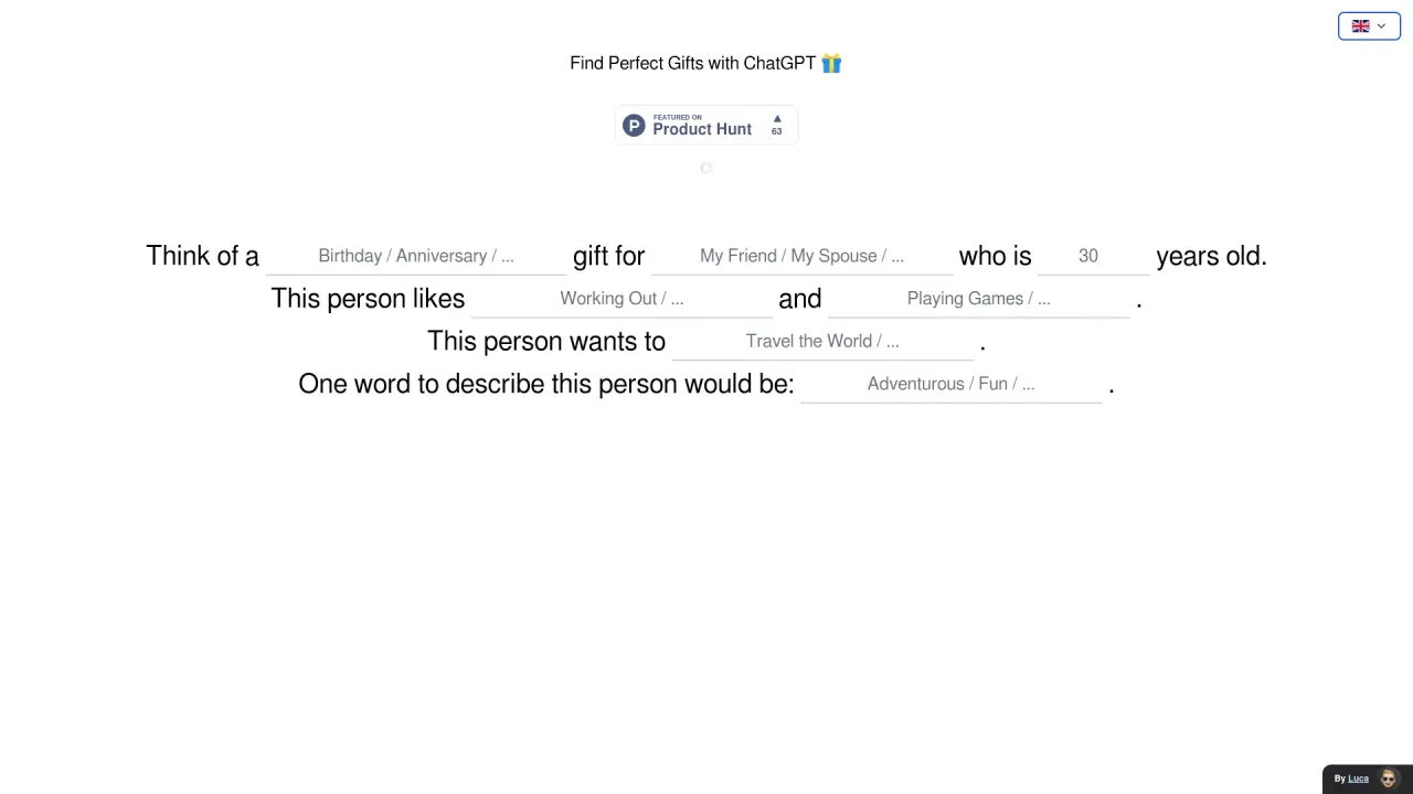Findgift screenshot