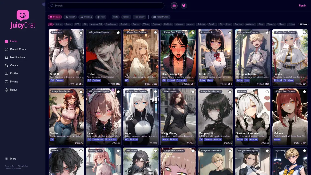 JuicyChat.AI screenshot