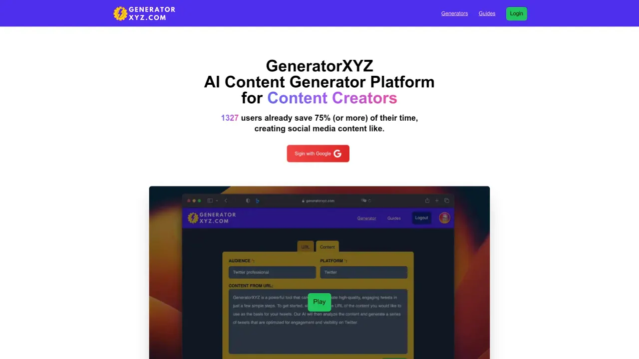 Generatorxyz screenshot