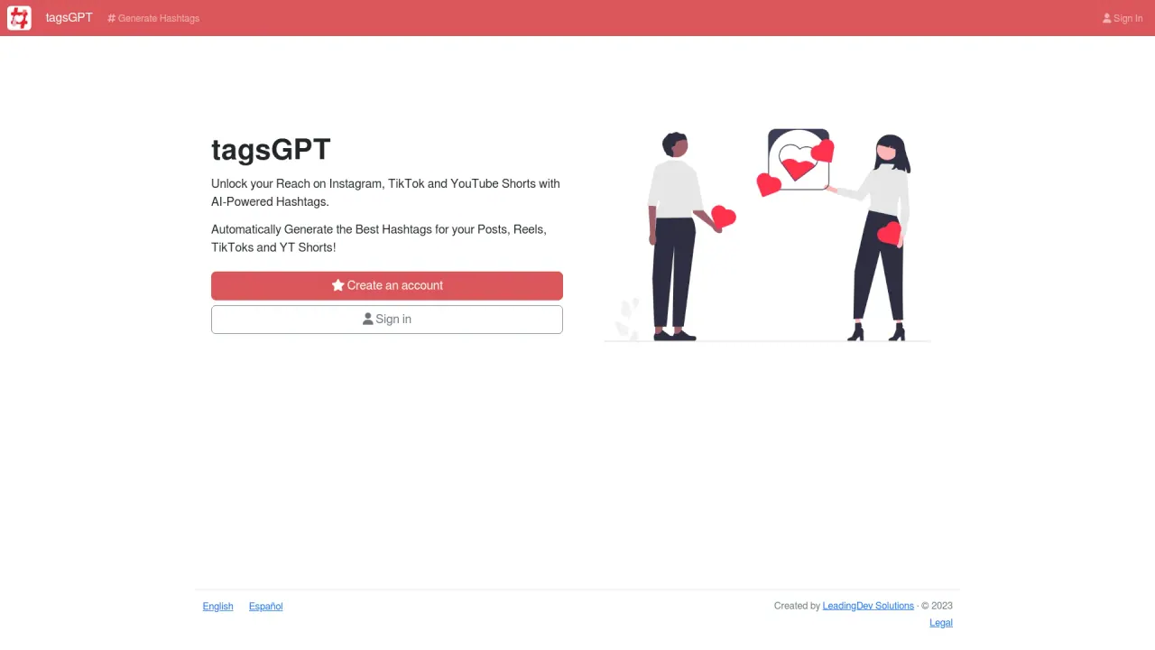 TagsGPT screenshot
