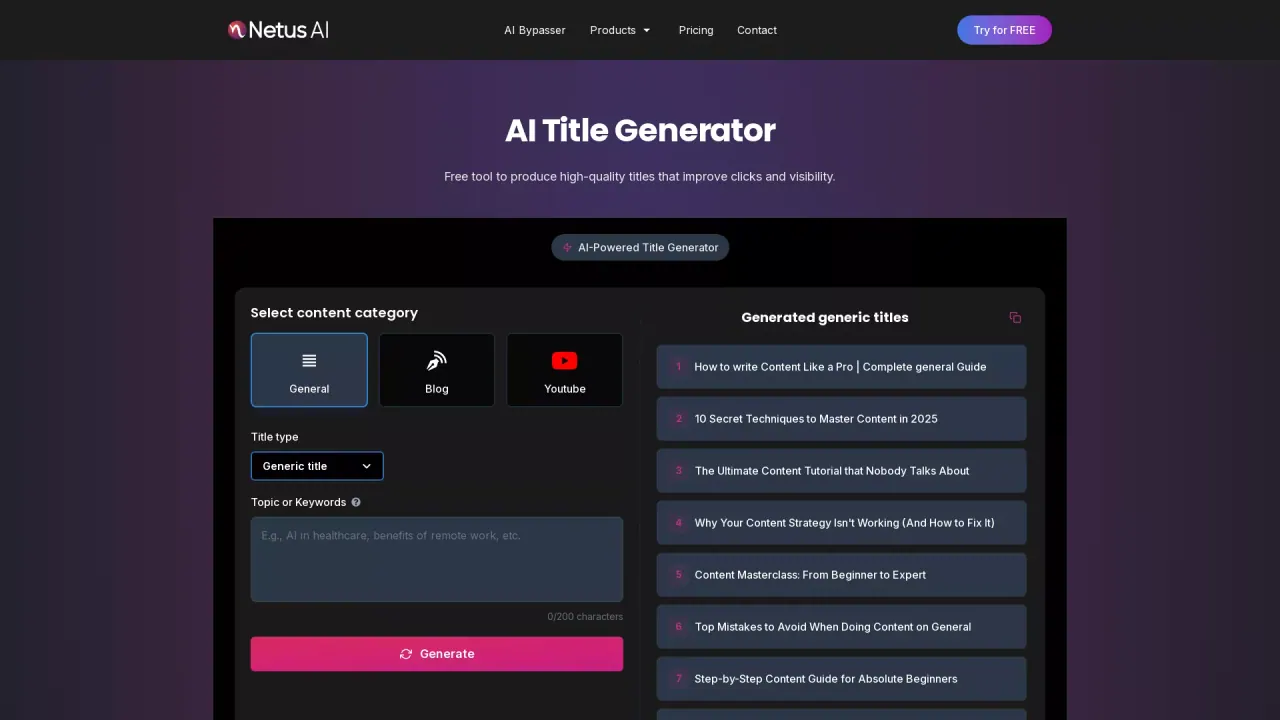 Netus AI screenshot