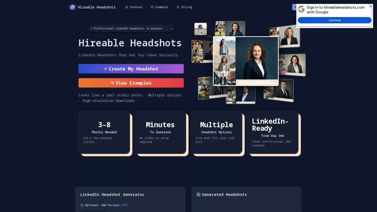Hireable Headshots screenshot