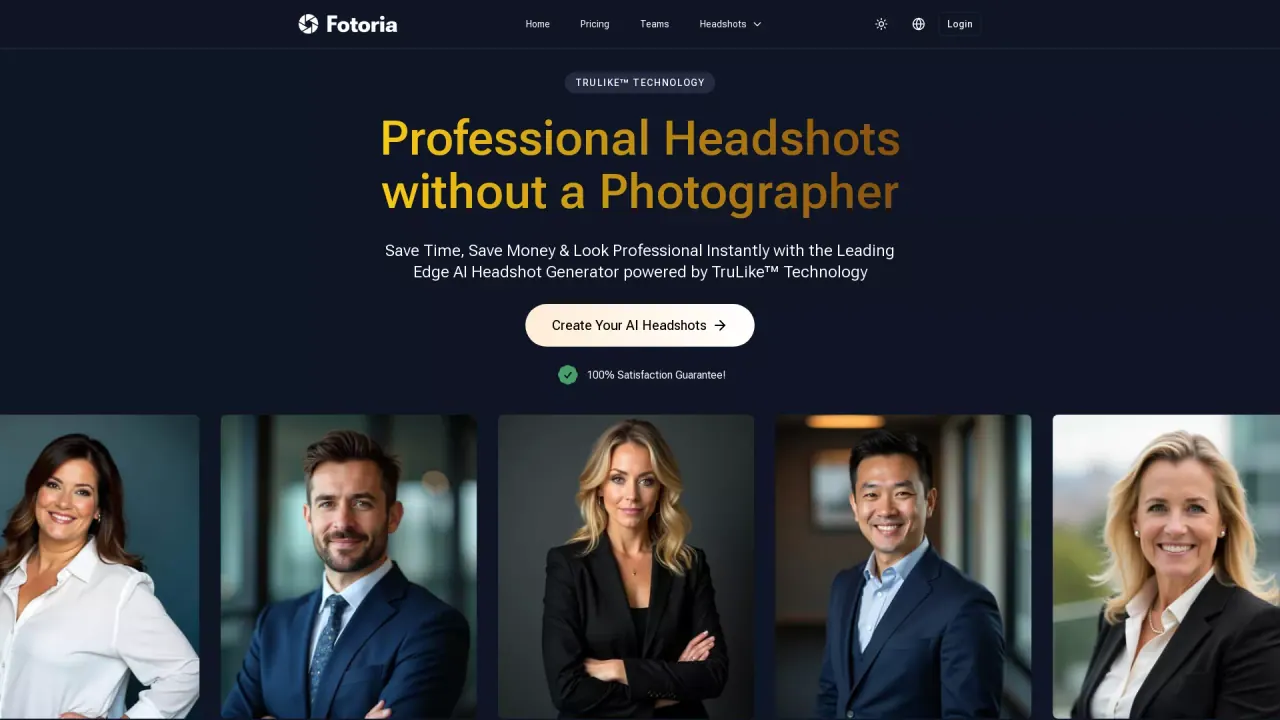 Fotoria AI Headshot Generator screenshot