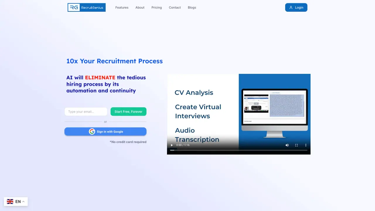 RecruitGenius.ai screenshot
