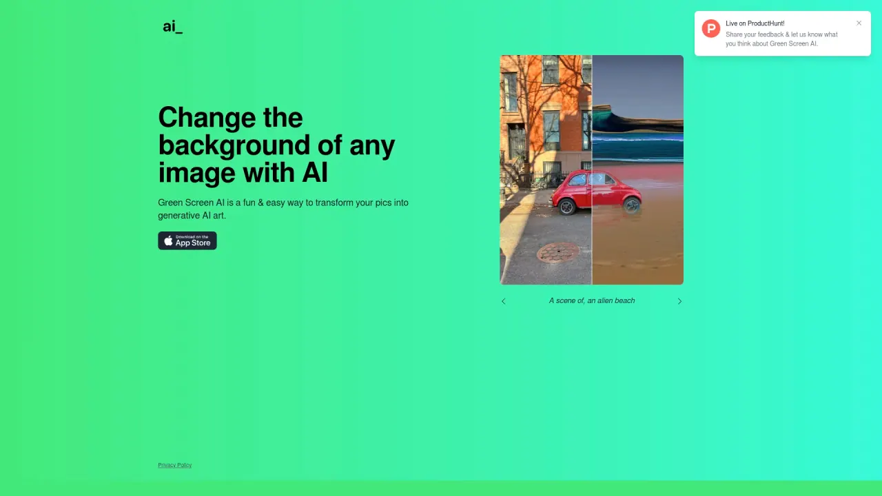 Greenscreenai screenshot