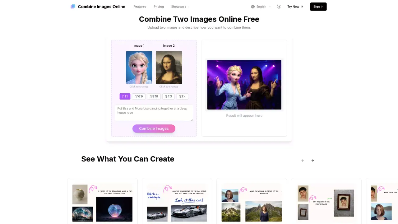 Combine Images Online screenshot
