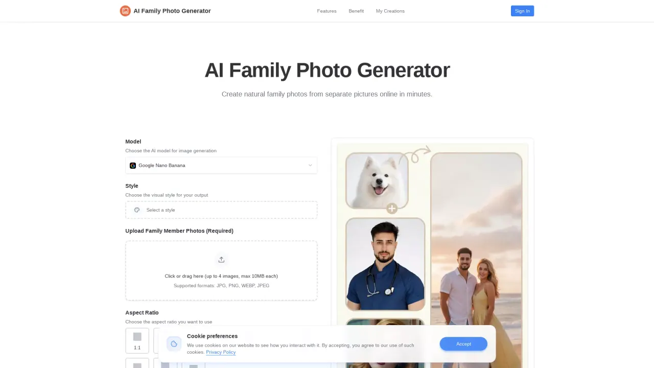 AI Family Photo Generator screenshot