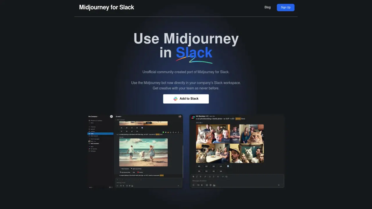 Midjourney For Slack screenshot