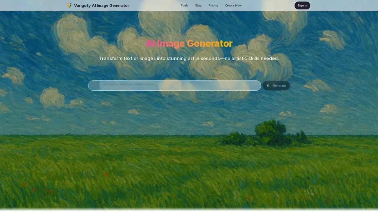 Vangofy AI Image Generator screenshot