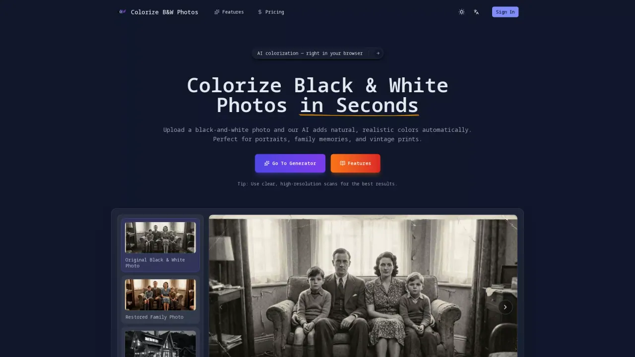 Colorize B&W Photos screenshot