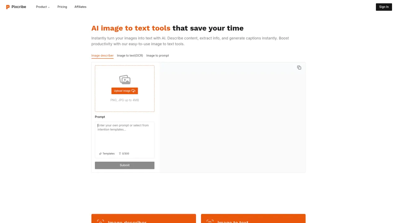 Pixcribe screenshot