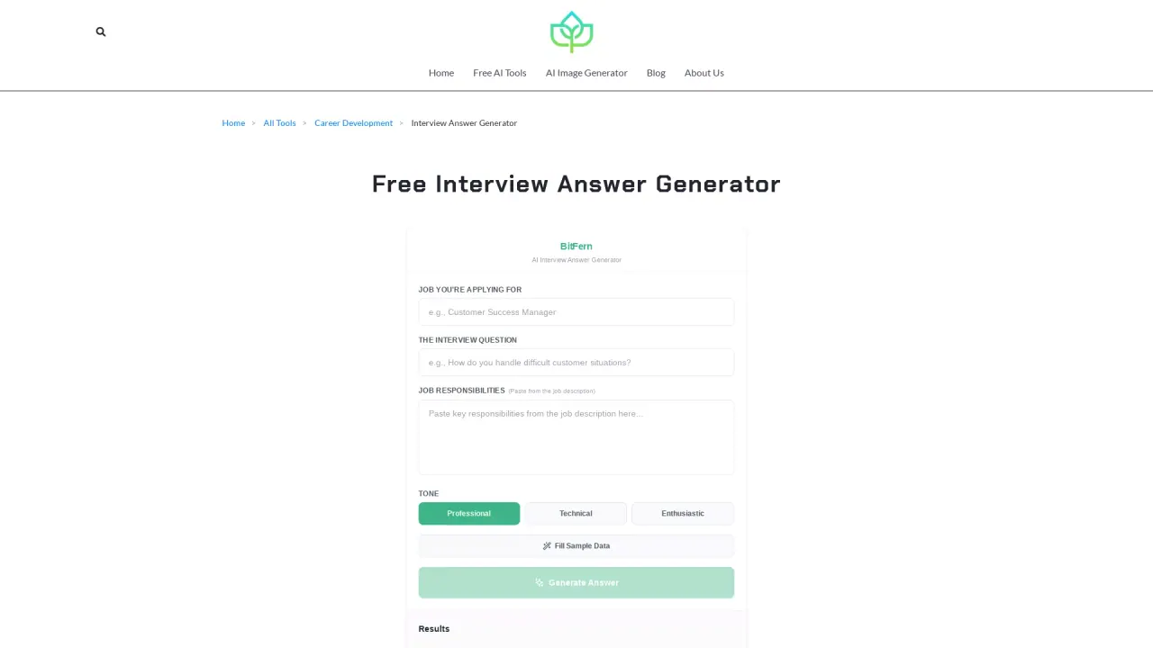 Interview Answer Generator screenshot