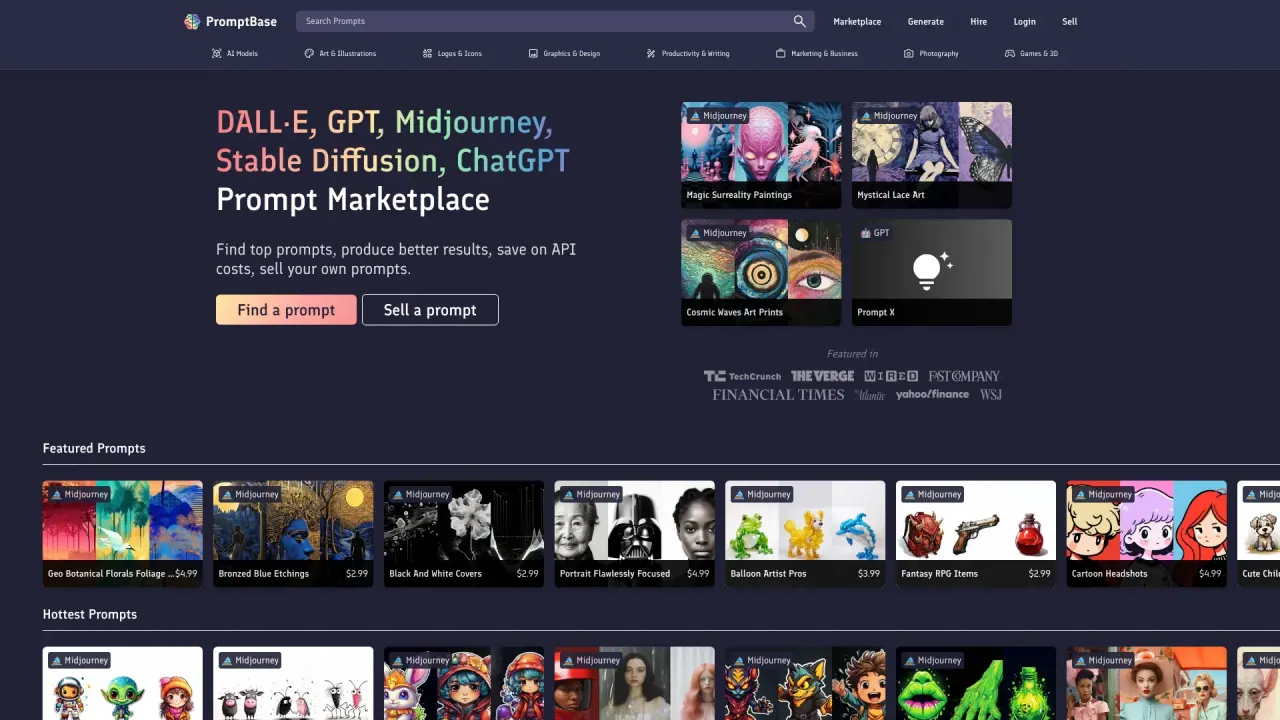 Promptbase screenshot