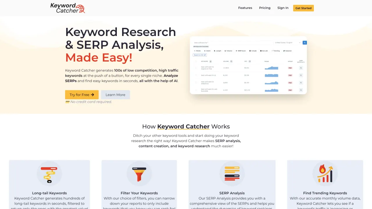 Keyword Catcher screenshot