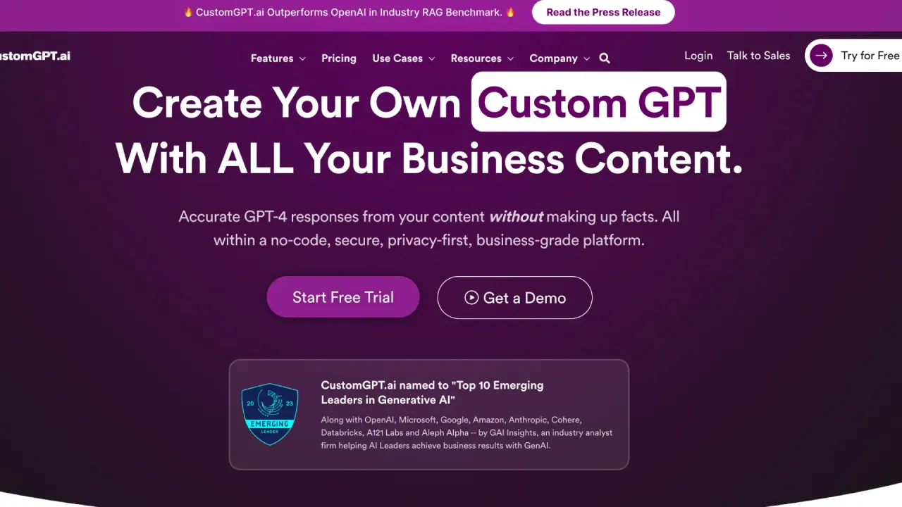 CustomGPT.ai  screenshot