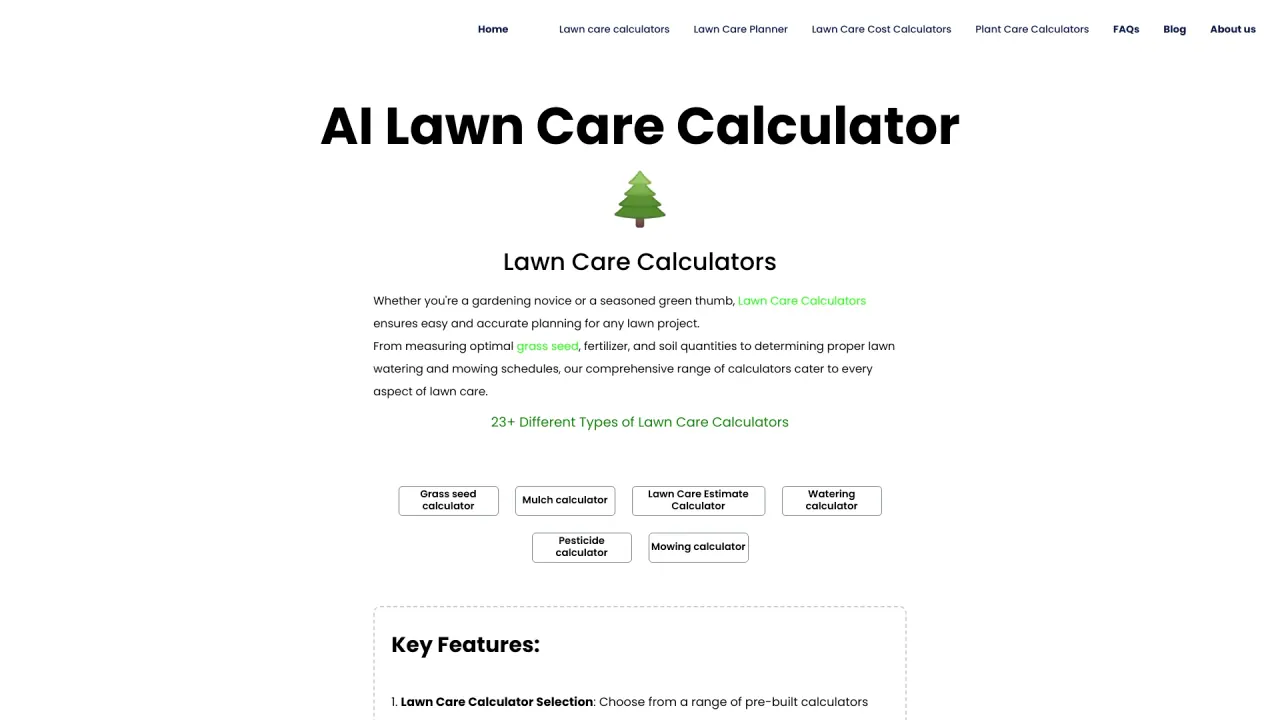Lawn Care Calculator screenshot
