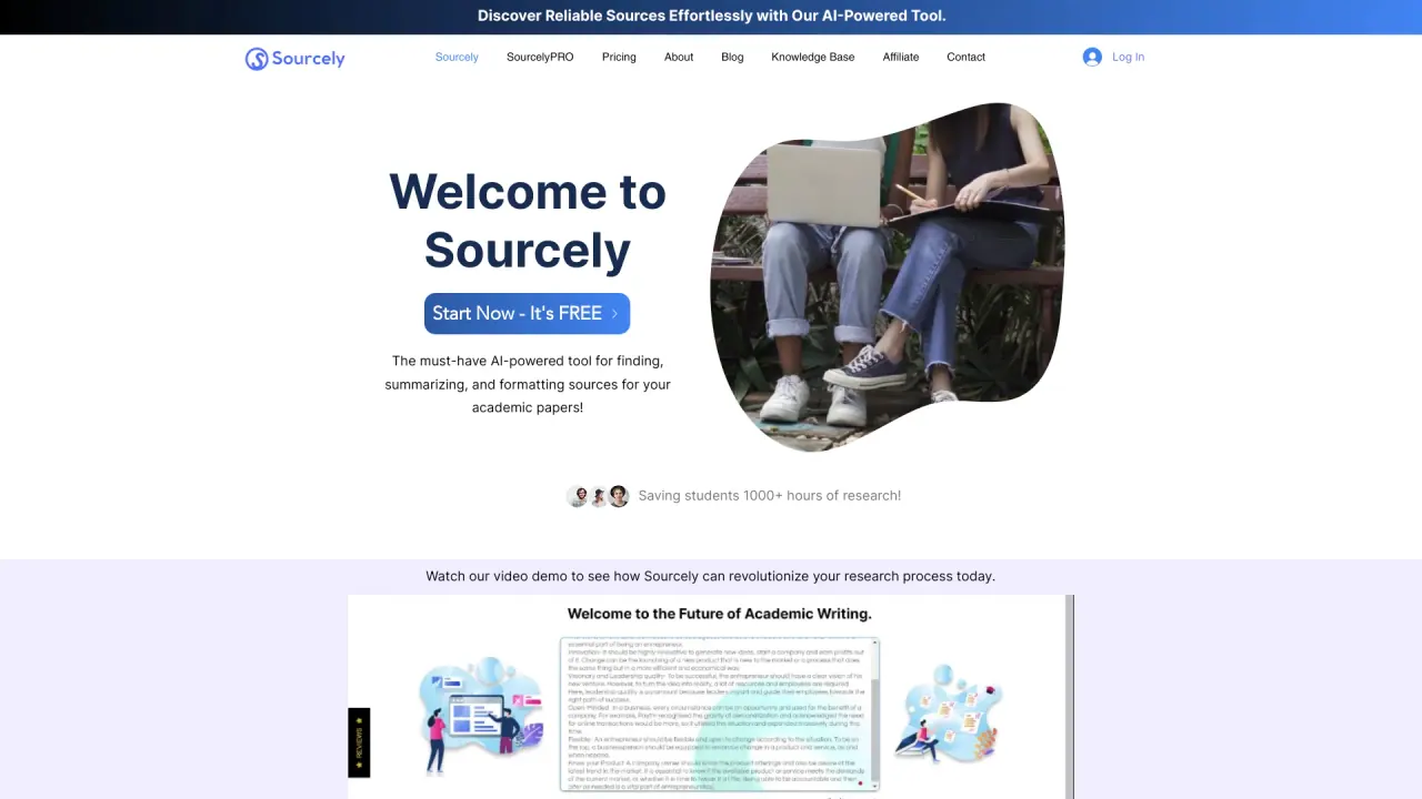 Sourcely screenshot