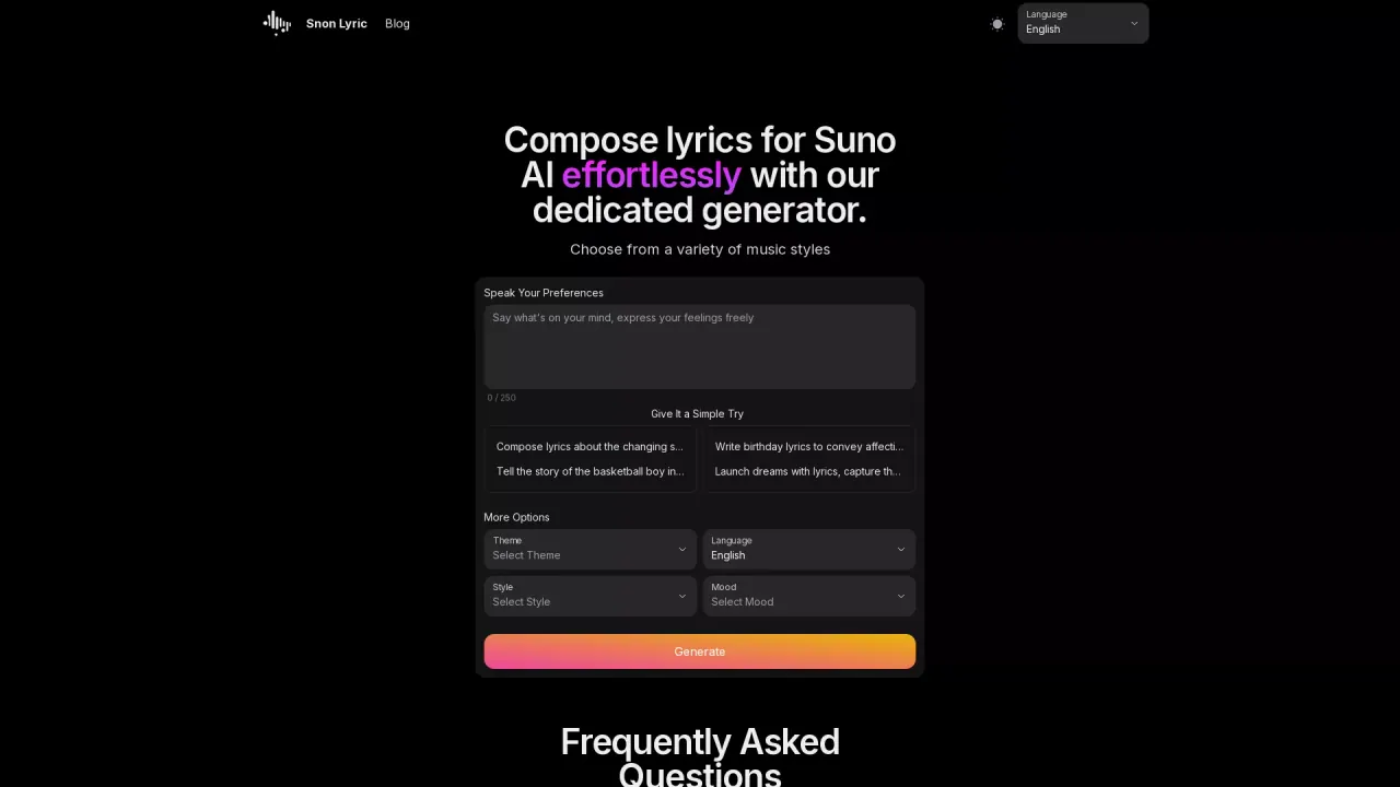 Snon Lyric    screenshot