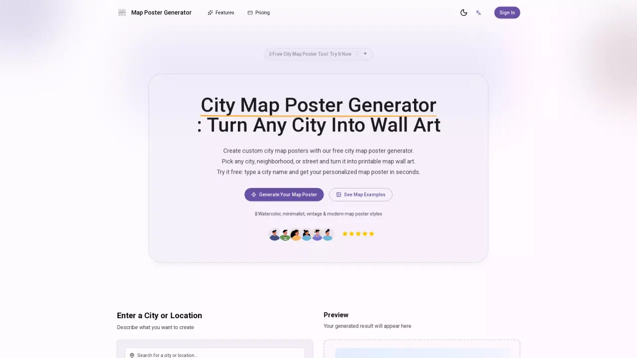 Map Poster Generator screenshot